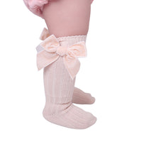 Load image into Gallery viewer, Velvet Bow Knee High Socks
