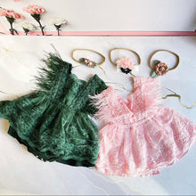Load image into Gallery viewer, Lace Feather Dress Romper
