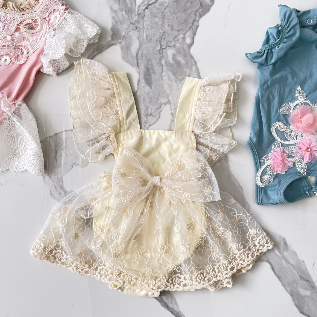Lace Bow Dress Romper