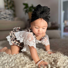 Load image into Gallery viewer, Animal Print Lace Romper &amp; Headband
