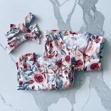 Load image into Gallery viewer, Floral Onesie + Headband
