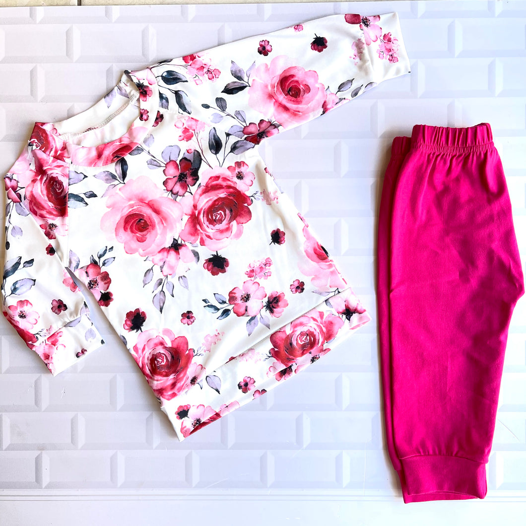 Cerise Floral 2pc