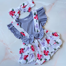 Load image into Gallery viewer, Lavender Grey Romper + Headband
