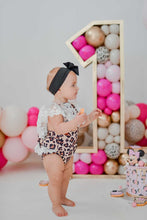 Load image into Gallery viewer, Animal Print Lace Romper &amp; Headband
