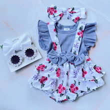 Load image into Gallery viewer, Lavender Grey Romper + Headband
