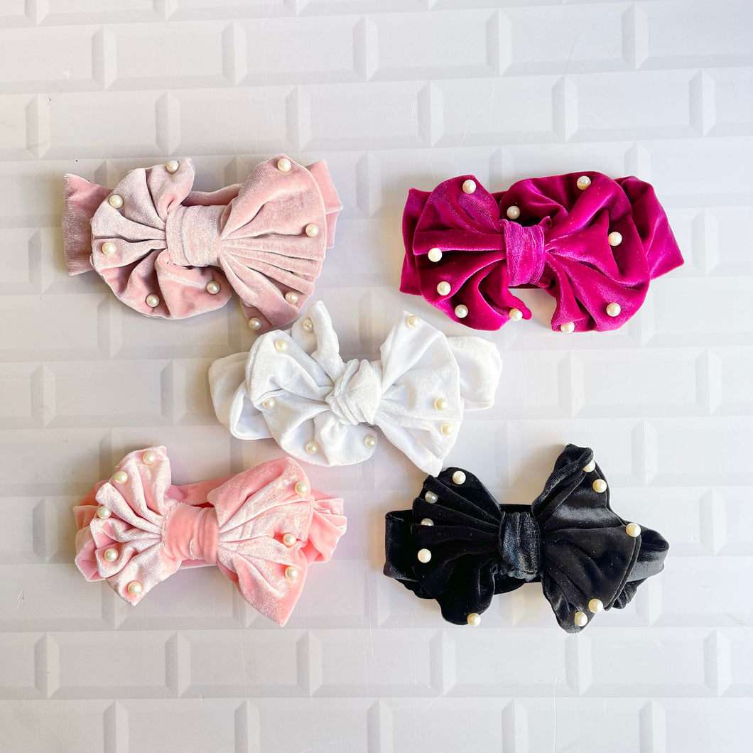 Velvet Pearl Headbands
