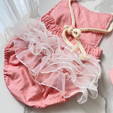 Load image into Gallery viewer, Pink Ruffle Bottom Romper + Headband
